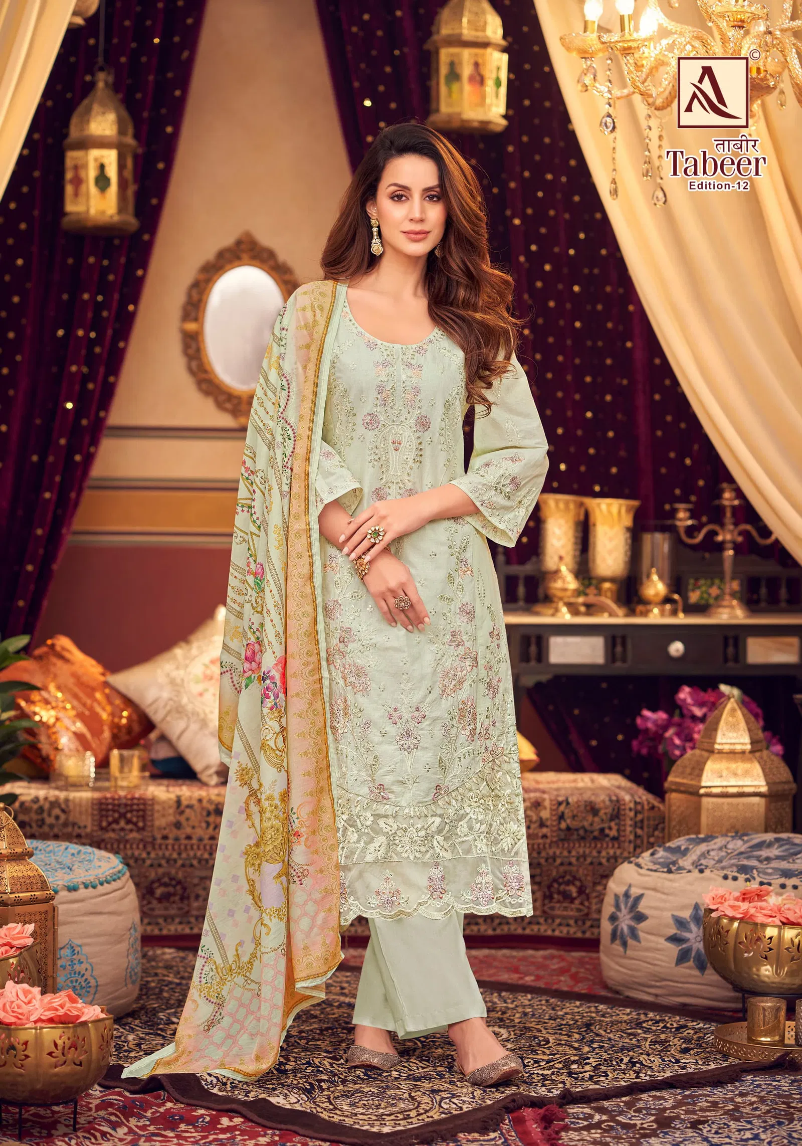 Tabeer Edition 12 By Alok Suit Cambric Lawn Dress Material Exporters In India